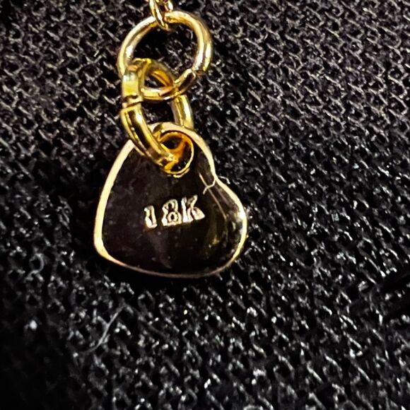 SALE 18k Stamped Gold Filled Lucky Horseshoe Crystal Charm Necklace - Picture 3 of 6